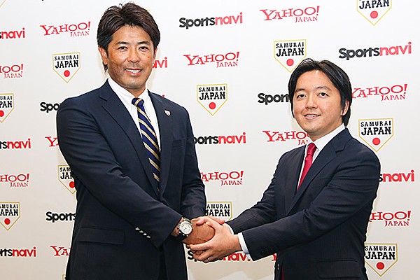 稲葉篤紀監督がヤフー株式会社を訪問「勝って恩返しをしたい
