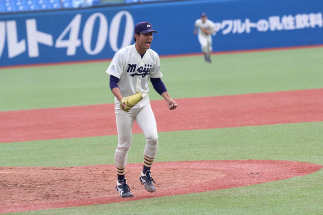 上原健太(明大) 写真=萬屋直