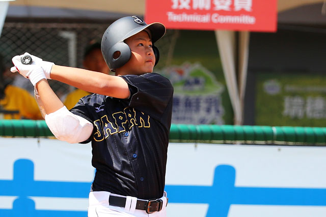 2安打と気を吐いた伊藤圭輝投手(広島北リトルリーグ)