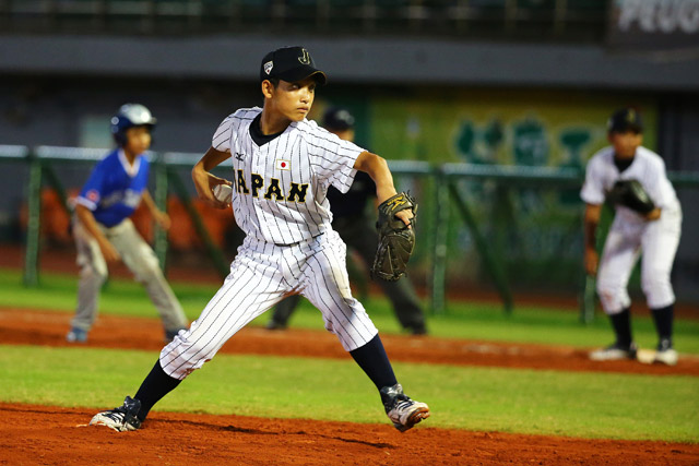 6回1アウトから浜岡陸投手(加古川リトルリーグ)が登板