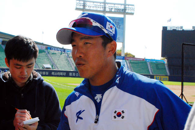 大谷との対戦を楽しみにする、キャプテンのチョン・グンウ内野手