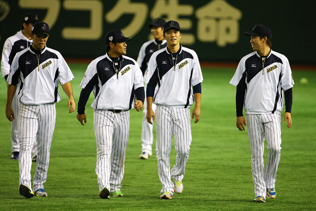 移動後、準決勝の地・東京ドームで汗を流す侍ジャパンナイン
