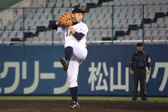 U-15侍ジャパン4番手で最終回を締めた佐藤 将聖(佐倉ルトルシニア)