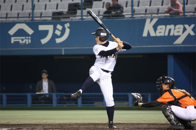 2回裏に5点目の適時打を放った3番・柴田 颯(小樽リトルシニア)