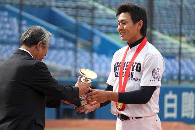 最優秀投手賞に選出され代表選考合宿に追加招集された栁川優太(中京学院大)