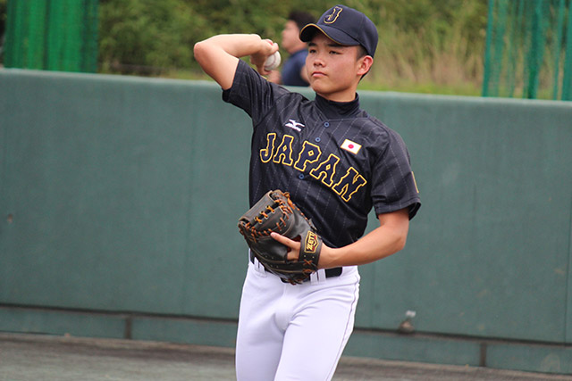 主将に指名された野口海音捕手(松原ボーイズ)
