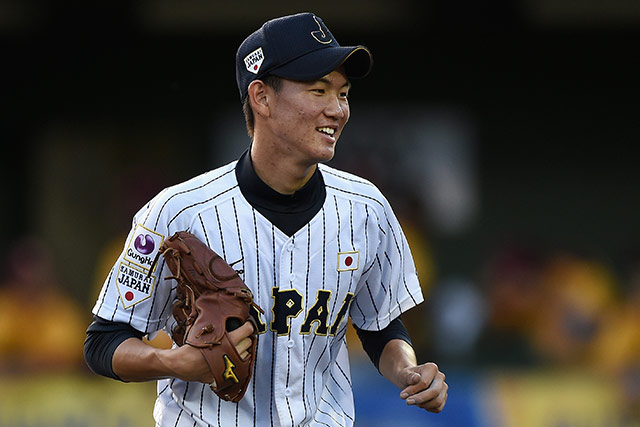 キューバ戦を7回無失点に抑えた左腕・及川雅貴(匝瑳リトルシニア)が先発