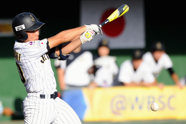 7回裏 代打の野口海音(松原ボーイズ)が内野安打でチャンスを作る