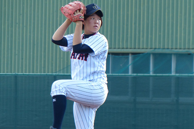 3番手登板の清水美佑(埼玉栄高3年)