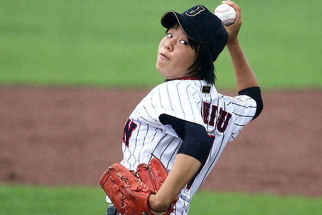 清水美佑(埼玉栄高3年)は3回を1安打無失点の好投