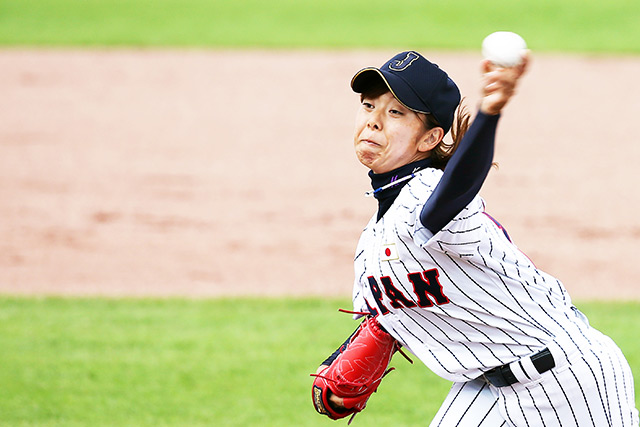 2試合連続でマウンドに上がった3番手・吉井萌美(アサヒトラスト)