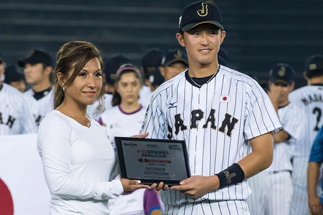 大会ベストナイン(外野手部門)に選出された武田健吾(オリックス)