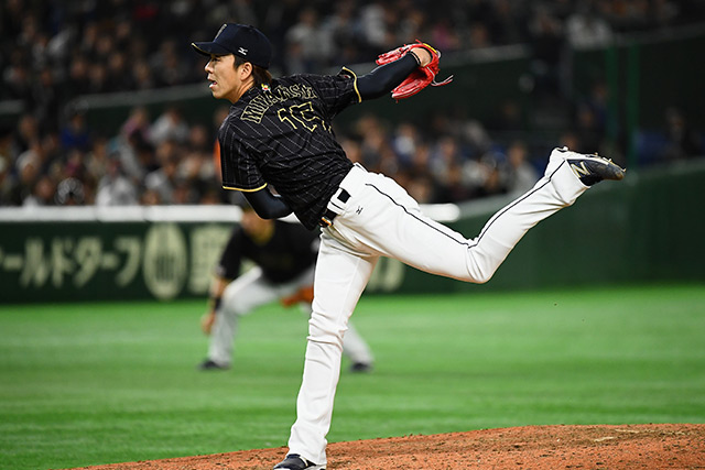 宮西尚生(北海道日本ハム)は1回を無安打2奪三振の好投