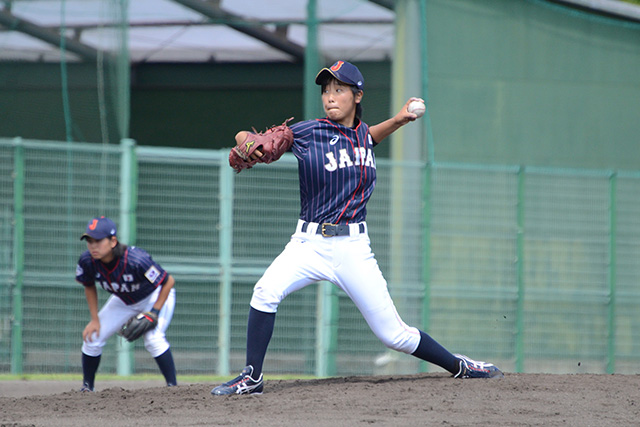 練習試合で先発し2回を無失点に抑えた今井巴菜投手(神村学園高3年)