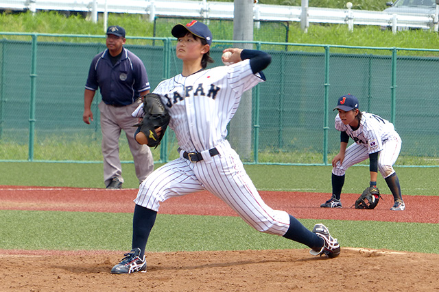 4番手には松島瑠菜(履正社高3年)が登板