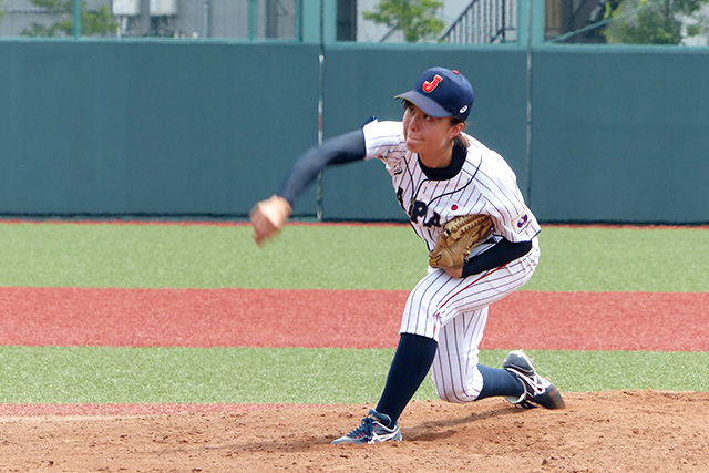 5番手登板の大野七海(福知山成美高3年)