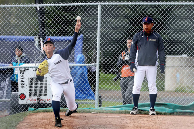 明日の先発が濃厚な磯村峻平(中京大中京)