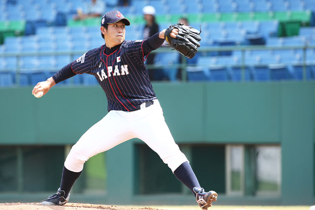 先発のマウンドに上がった阿部良亮(日本通運)