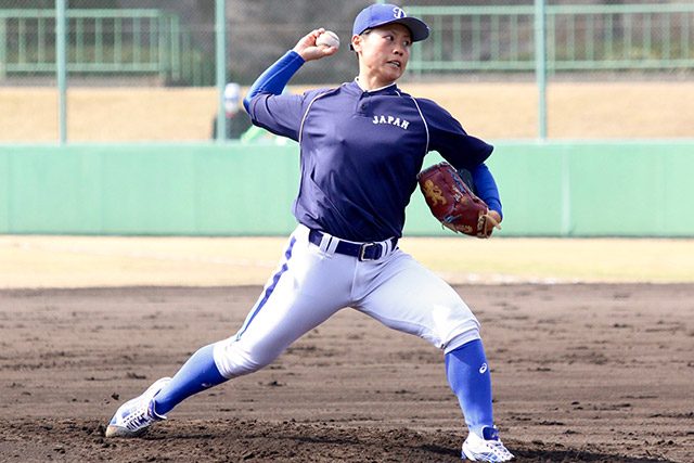 紅白戦で3回2安打無失点と好投した里綾実(愛知ディオーネ)