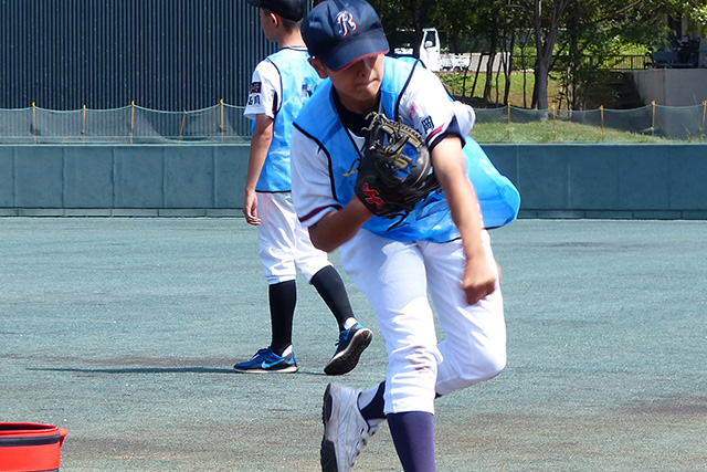 球速計測にチャレンジする選手