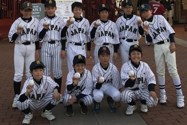 侍ユニフォームを着用したキッズの様子 (※4月16日に開催した楽天生命パークでの様子)