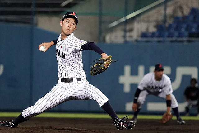 山﨑伊織(東海大)は三者連続三振でピンチを切り抜けた