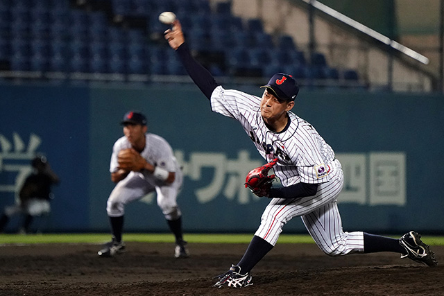 好投をみせた吉田大喜(日本体育大)