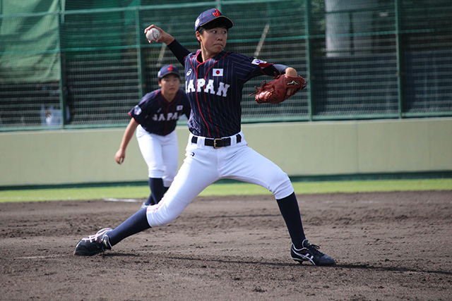 先発で好投を見せた左川楓(福知山成美高校3年)