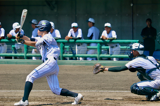 タイムリーを放つ丹羽裕聖(愛知尾州ボーイズ)