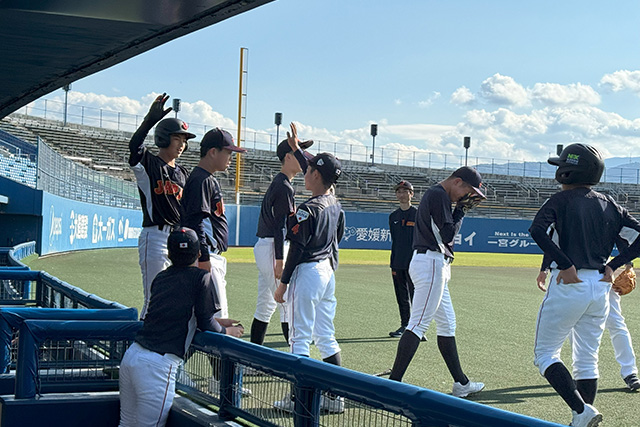 坊っちゃんスタジアムでの練習