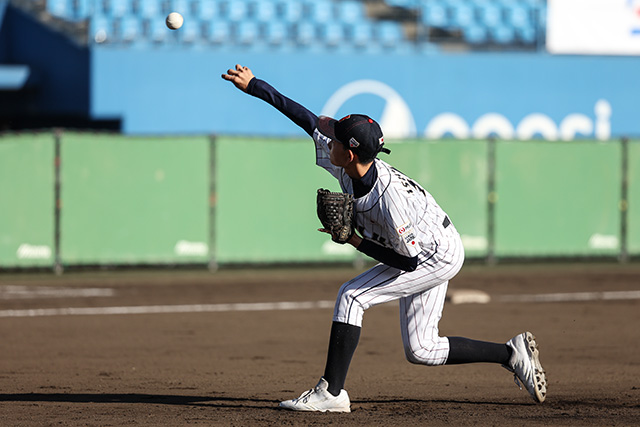 2番手の石﨑悠士郎(本郷北学童野球クラブ)
