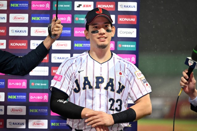 キューバ戦で勝ち越し犠飛を放った栗原陵矢(ソフトバンク)
