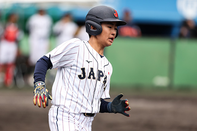 タイムリーを放った古畑太誠(深川ジャイアンツ)