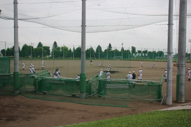 練習会場となった北海道文教大の野球場