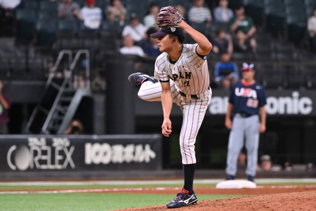 最終回に登板した佐藤幻瑛(仙台大)
