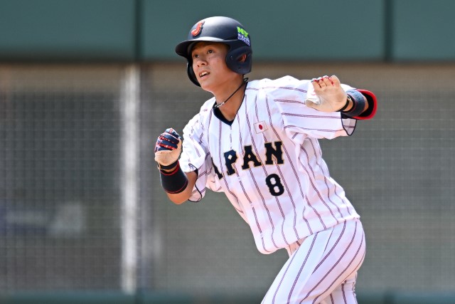タイムリーを放った佐々木愛斗(秋田北リトルシニア)